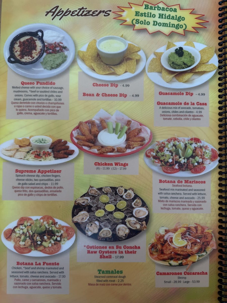 La Fuente Mexican Restaurant Menu - Image 3