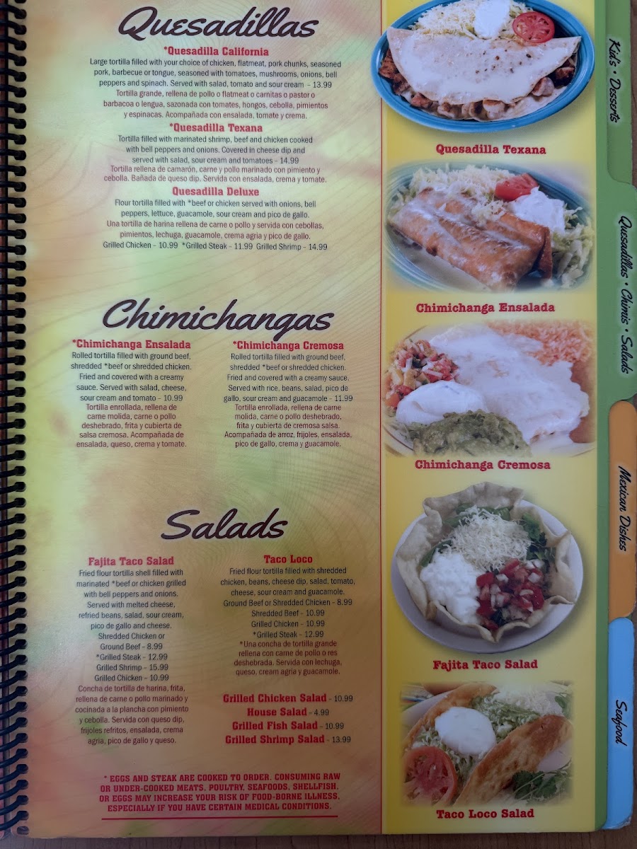 La Fuente Mexican Restaurant Menu - Image 5
